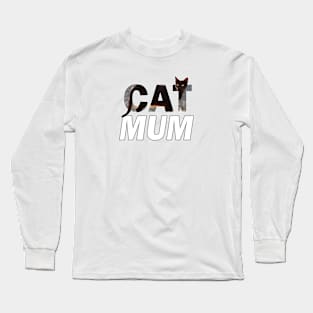 CAT MUM - black cat oil painting word art Long Sleeve T-Shirt